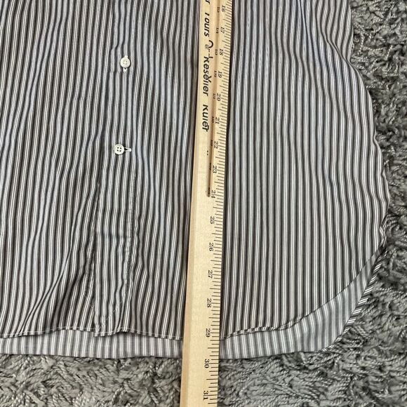 Ermenegildo Zegna Dress Shirt Mens 42 16.5 Striped Button Down Long Sleeve Logo - Picture 13 of 13